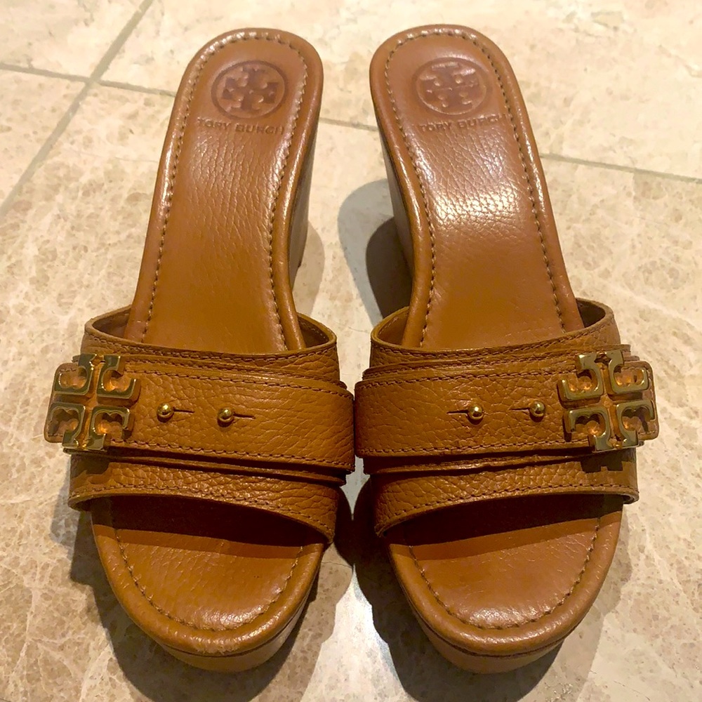 Tory Burch Brown Wedge Sandals
